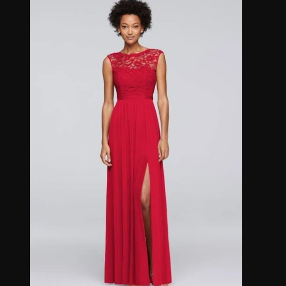 DAVID BRIDALS WINE Dress